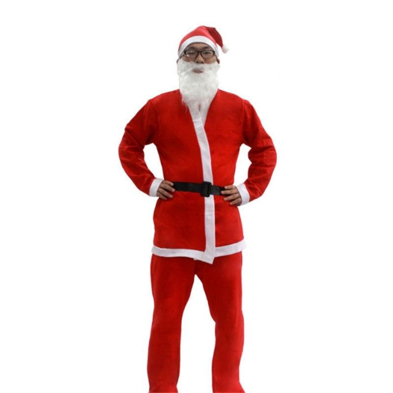 Santa Suit Christmas Santa Clauses Costume for Men Women Adults 3/4/5/6/7 Santa Costume Outfits Funny Santa Bear Hat
