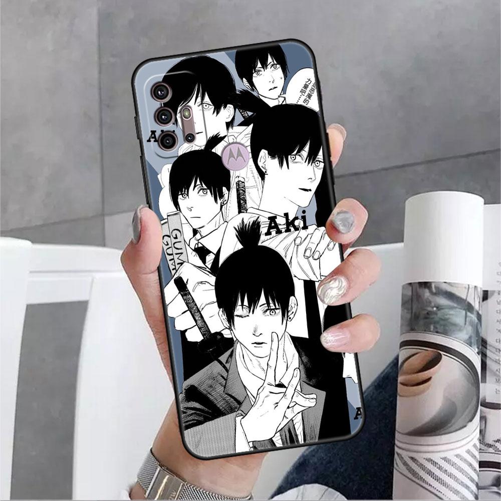 Case For Motorola G30 G60 G9 Play One Fusion Plus Edge 20 G8 Power Lite G22 G50 G200 G51 G71 G31 Phone Cover Anime Chainsaw Man