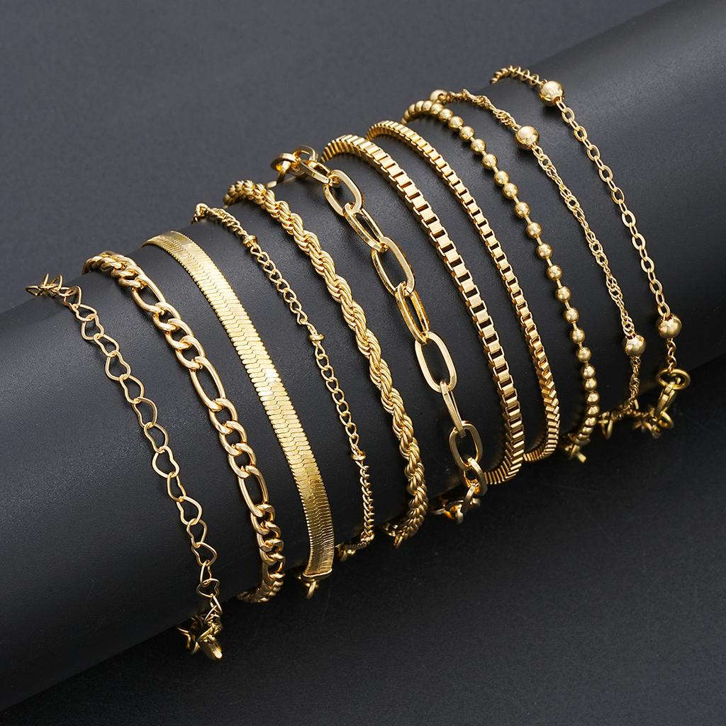 Ensemble de bijoux mode minimaliste 17 pièces pour femmes Collier avec pendentif torsadé vintage os de serpent cœur papillon étoile Bracelets Ensembles Cadeau