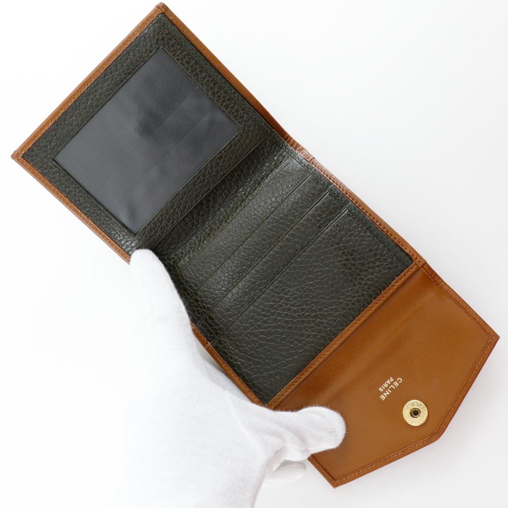 CELINE Double Sided Bi-Fold Wallet Brown leather Women Used