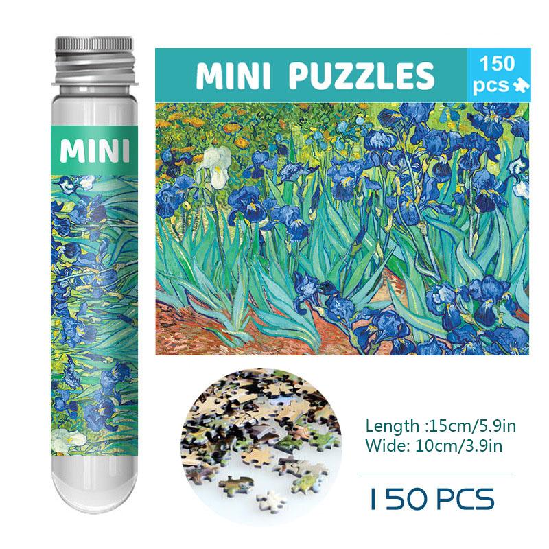 Van Gogh Ayçiçekleri 150 Mini Test Tüpü Bulmaca Dünyaca Ünlü Resim Serisi Seyahat Bulmaca DIY ÇerçeveYC-M