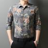 Spring Autumn Casual Shirts Men Fashion Turn-Down Collar Long Sleeve Printing Blouse Men's Casual Slim All-Match Button Trend Shirt