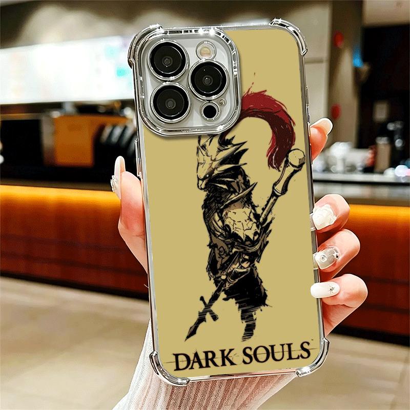 

D-Dark S-Souls Game Plating Phone Case For Iphone 16 17 Pro Max Air 16E 14 15 Plus 12 13 Mini Anti-Fall Airabag Cover iPhone 15 Pro Max