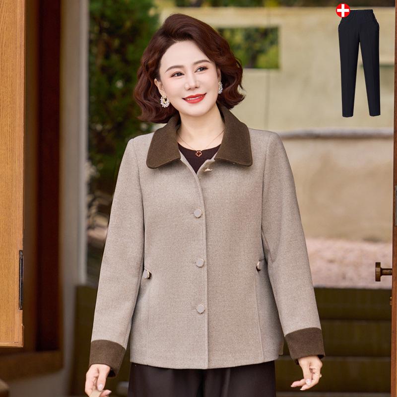 Mom's Spring Woolen Coat - 2026 New Style for Middle-Aged & Elderly Women, Perfect for Spring & Autumn.
