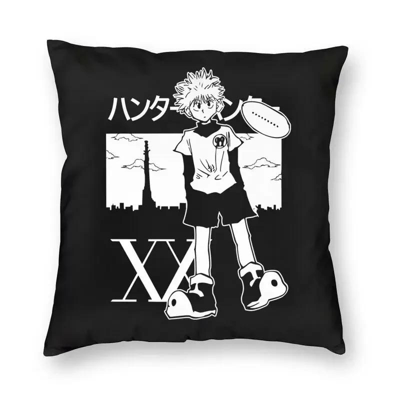 Kawaii Manga Anime Hunter X Hunter Cushion Cover Hxh Killua Zoldyck Throw Pillow Case For Sofa Square Pillowcase Home Decorative