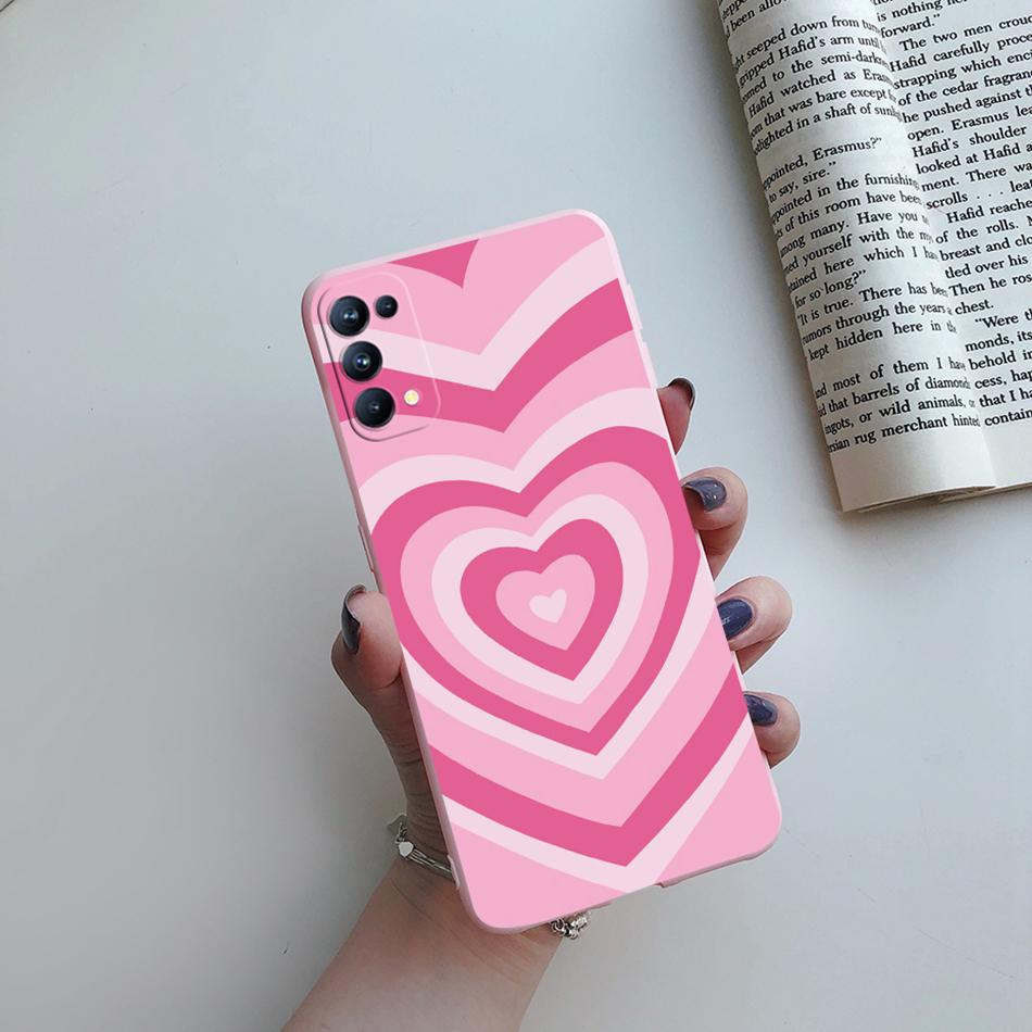 

For OPPO Find X3 Lite Case Fashion Rainbow Love Heart Pattern Silicone Matte Slim Phone Cover For OPPO Find X3 Lite Fundas Coque Find X3 Lite