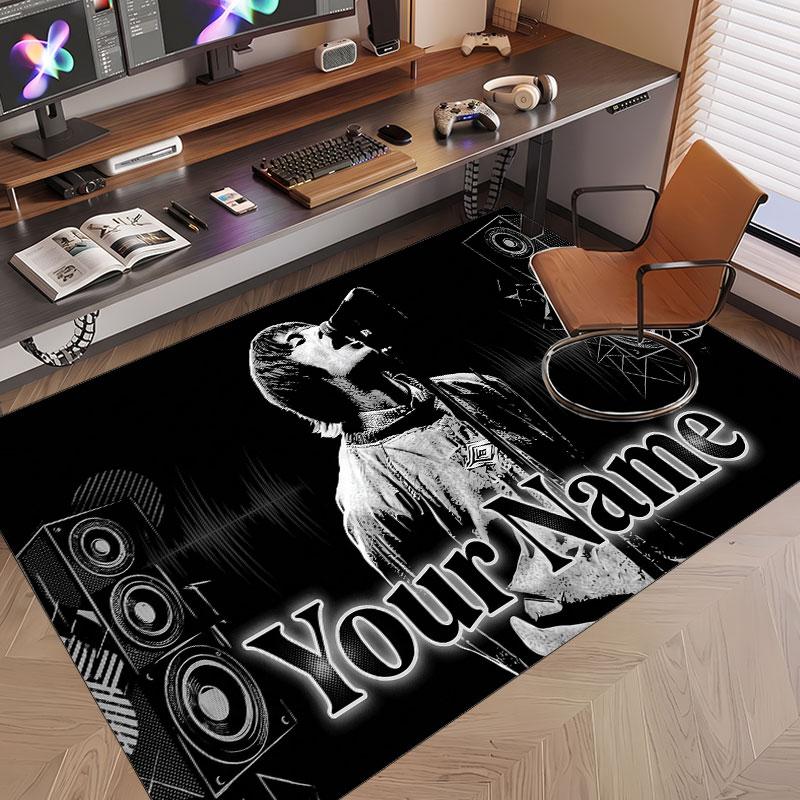 Custom Name Crystal Velvet Rug,Oasis Comfortable Anti Slip Floor Mat For Room Decoration