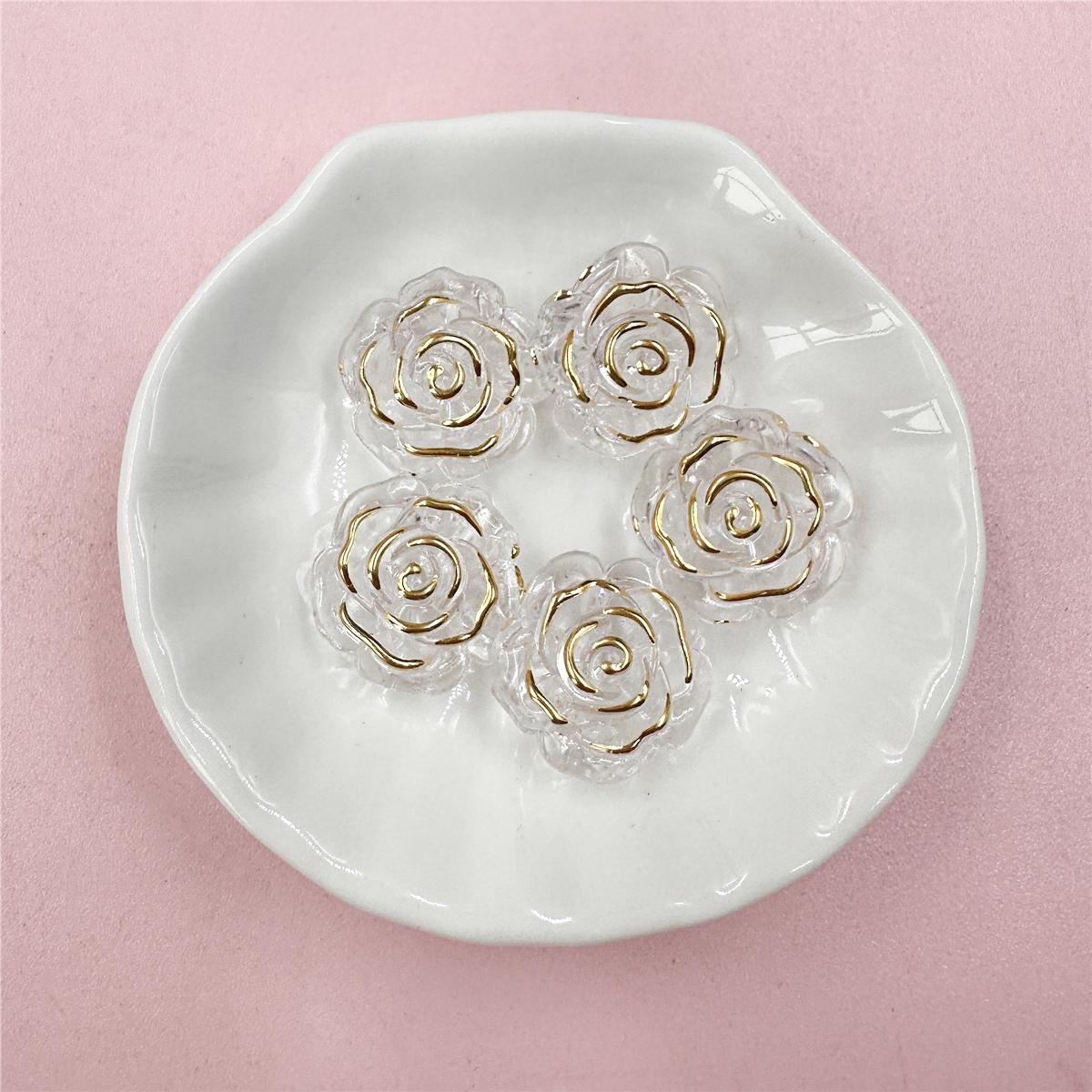 

Домашнє святкове приладдя, аксесуари для виготовлення ювелірних виробів, подарункові намистини з троянди, 5 шт., модний акриловий матеріал ручної роботи, 18,6 мм, аксесуар для самостійних прикрас білий