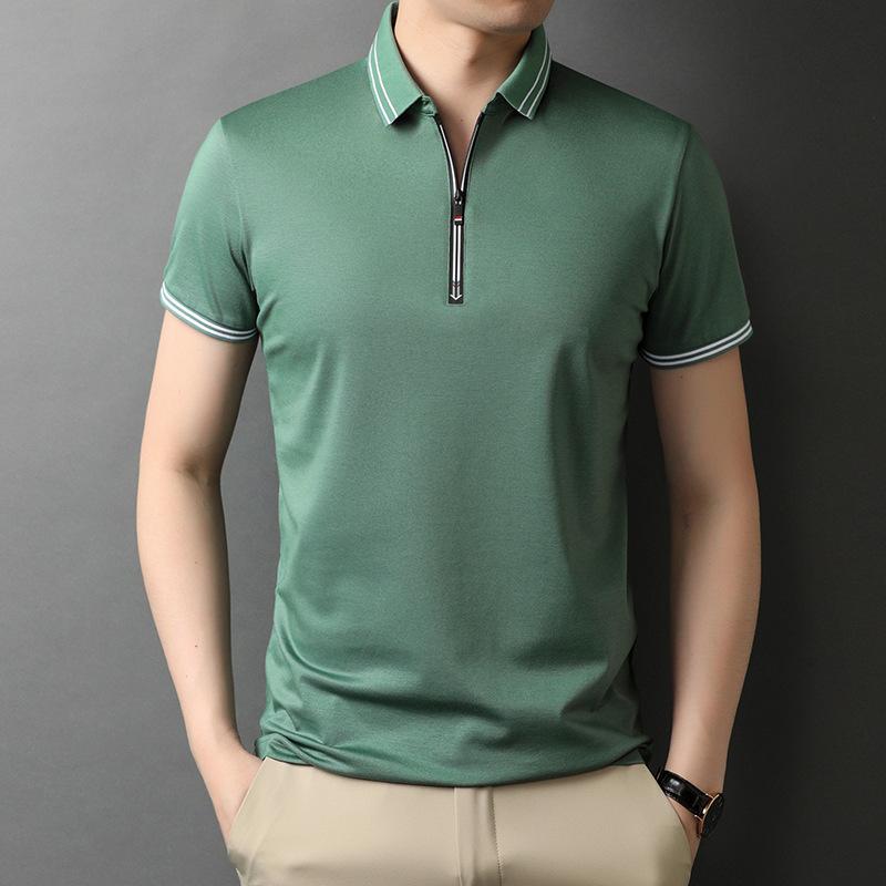 

Новая летняя футболка с коротким рукавом, топ для мужчин среднего возраста, модная хлопковая мужская футболка с рукавами до половины длины, мужская одежда XXXL