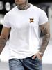 T-shirt décontracté à manches courtes unisexe avec motif patte d'ours, pot de miel et abeille