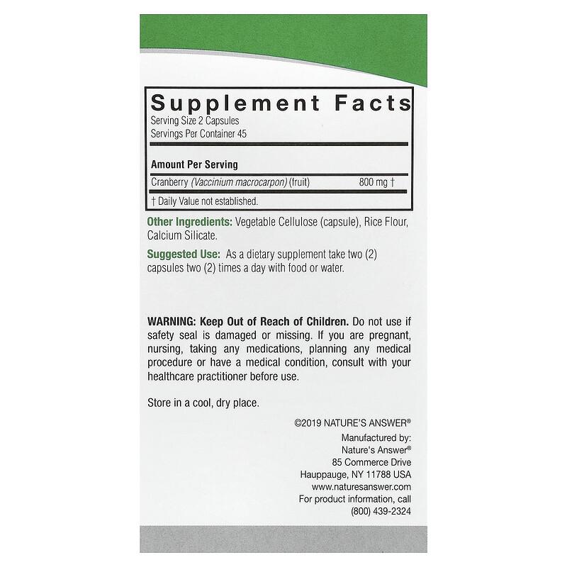 Cranberry, 90 Vegetarian Capsules (400 mg per Capsule)