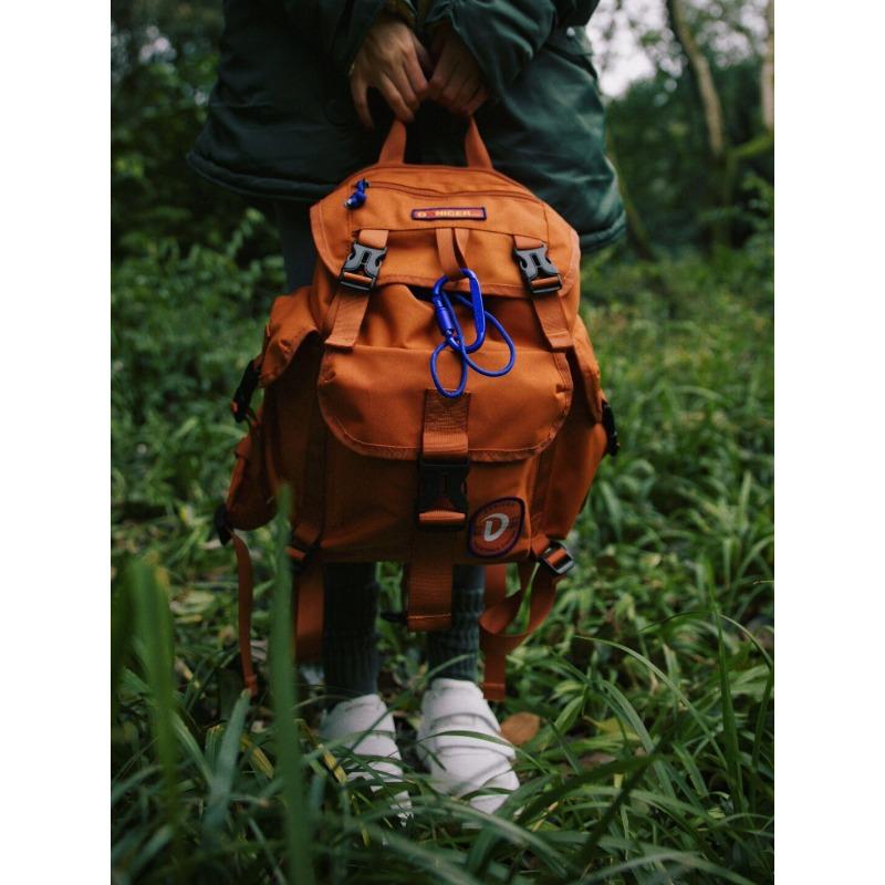 High-quality Orange Glow Nylon Rope Waterproof Large Capacity Casual Outdoor Bags for Unisex New