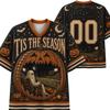 Halloween Americký Retro Rugby Dýně Duch Lední Hokejový Dres pro Děti, Dospělé, Páry, Síťovaný Krátký Rukáv s V-výstřihem