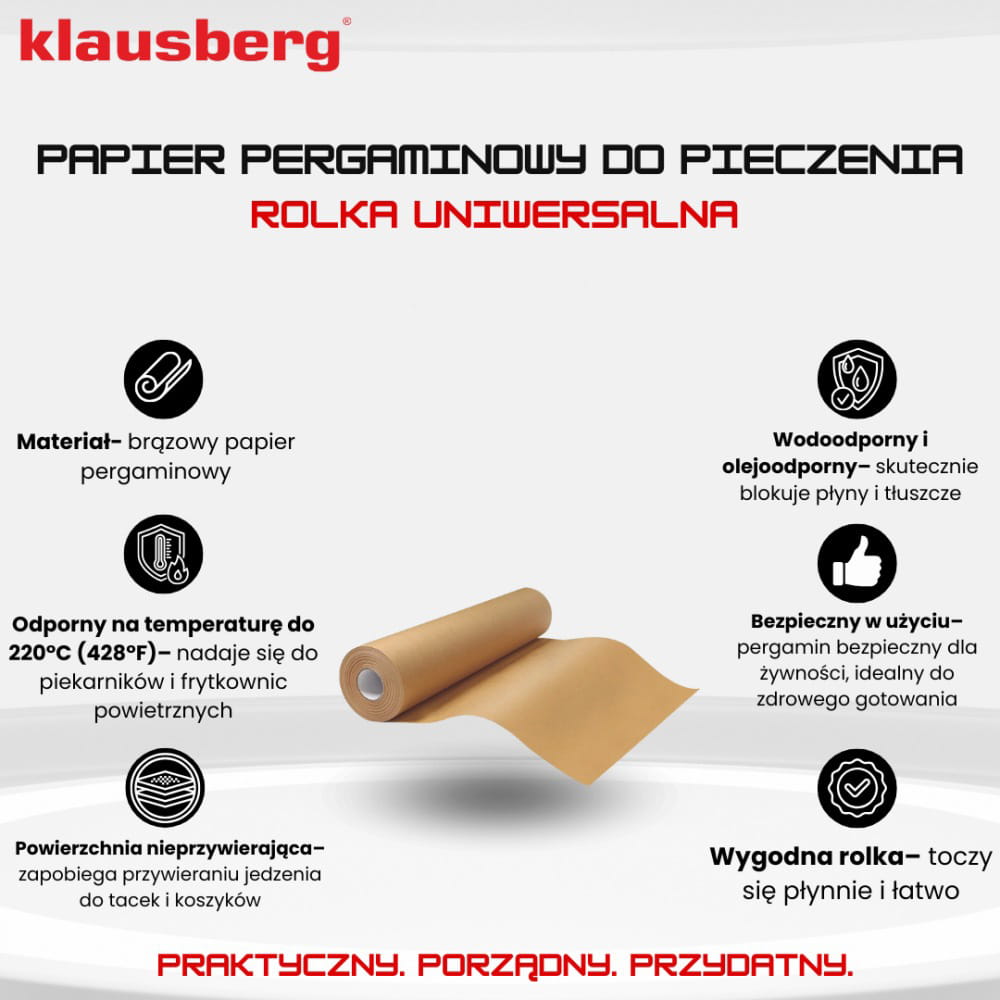 Papier Pergaminowy Do Pieczenia 10 M/38 Cm KLAUSBERG KB-7902