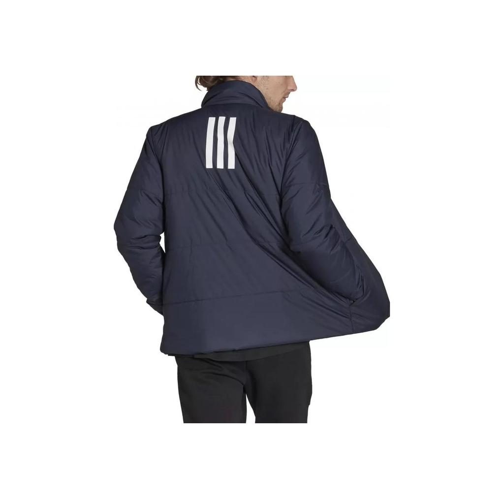 Adidas Solid Color Stand Collar Zipper Cotton Jacket Men Jacket Dark-Blue HG6272