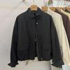 Women's Short Jacket Spring Autumn Casual Femme Windbreaker Stand Collar Tooling Jacket Basic Zipper Coat Tops