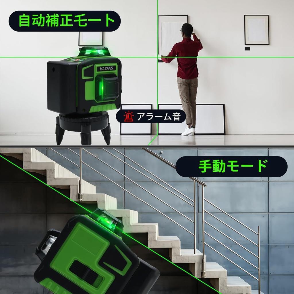 3D Green Laser for Building and Remote Magnetic Rotating Laser Safety Class 12 Lines HEILV-SPY Level, 3x360°, Alignment, Rechargeable, Control, Stand,