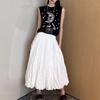 Summer Fashion Hollow Out Sweater Vest Sleeveless Moon Embroidery Knitted Top Women O-Neck Slim Black White Vest B-059