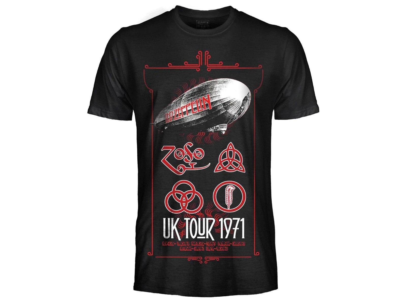 Led Zeppelin Official T-Shirt Jersey Original Black Rock UK Tour 1971- S