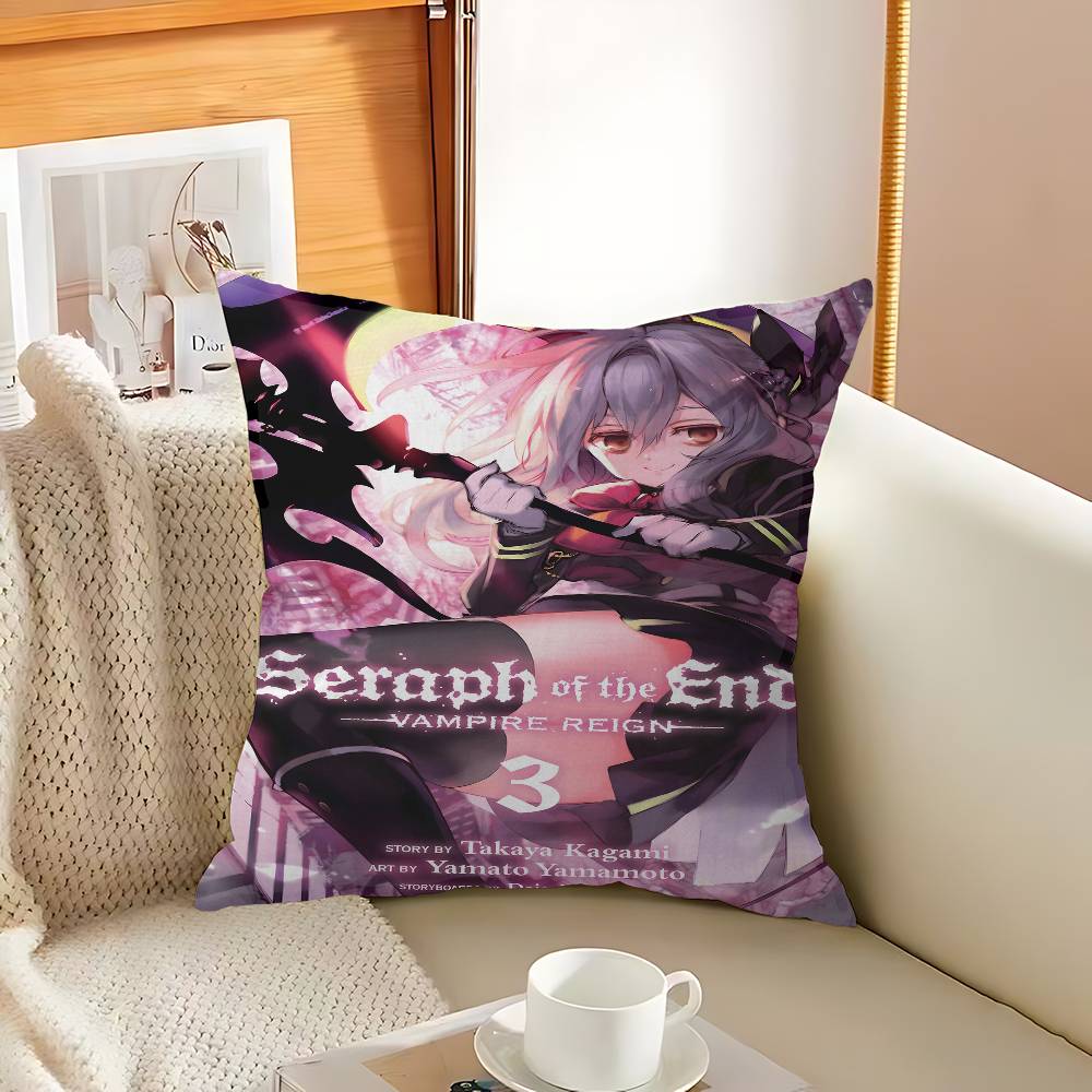 Anime S_Seraph Of The E_End Pillow Cushion Cover Pillowcase Living Room Sofa Home Decor