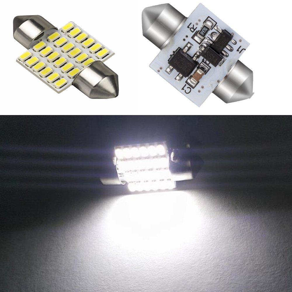 HooMoo Newest T10x31mm LED Car Lamp White White 24 Row Room Lamp 6500K Compatible with 12-24V Set of 2
