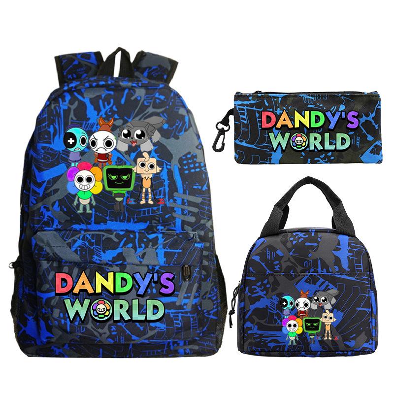 New Dandy's World Game Merchandise Cartoon Printing Student Schoolbag Foreign Trade Pencil Bag Meal Bag Set