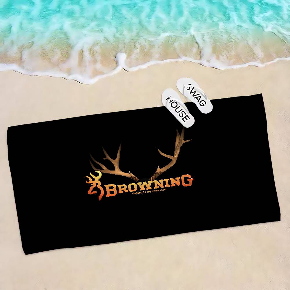 B-Brownings Logo Anime Beach Swimming Towel Soft Absorbent Washcloth Children's Gifts for Kids Travel Camping Gym