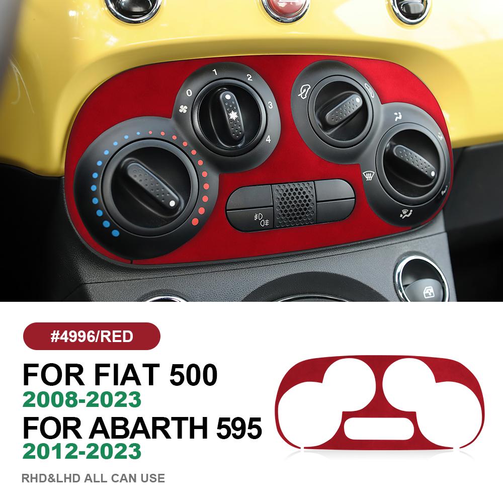for Fiat 500 Abarth 595 2012 2013 2014 2015- Made of Alcantara Suede Sticker Central Ac Panel Trim Car Interior Accessories