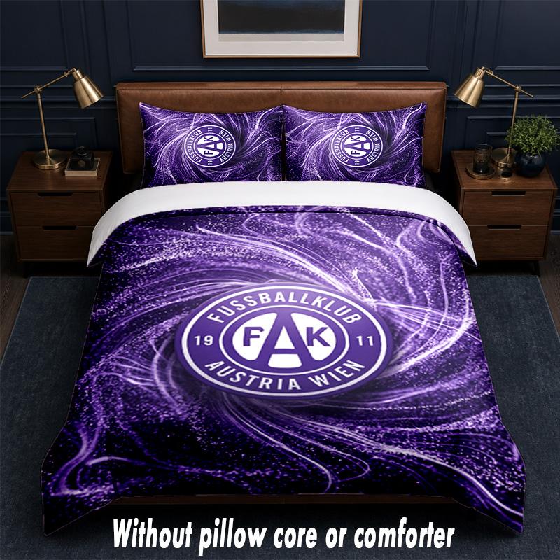 Austria Wien FC Design Bed Bedding Set 1 Duvet Cover + 2 Pillowcases Soft Breathable Household Bed Linens