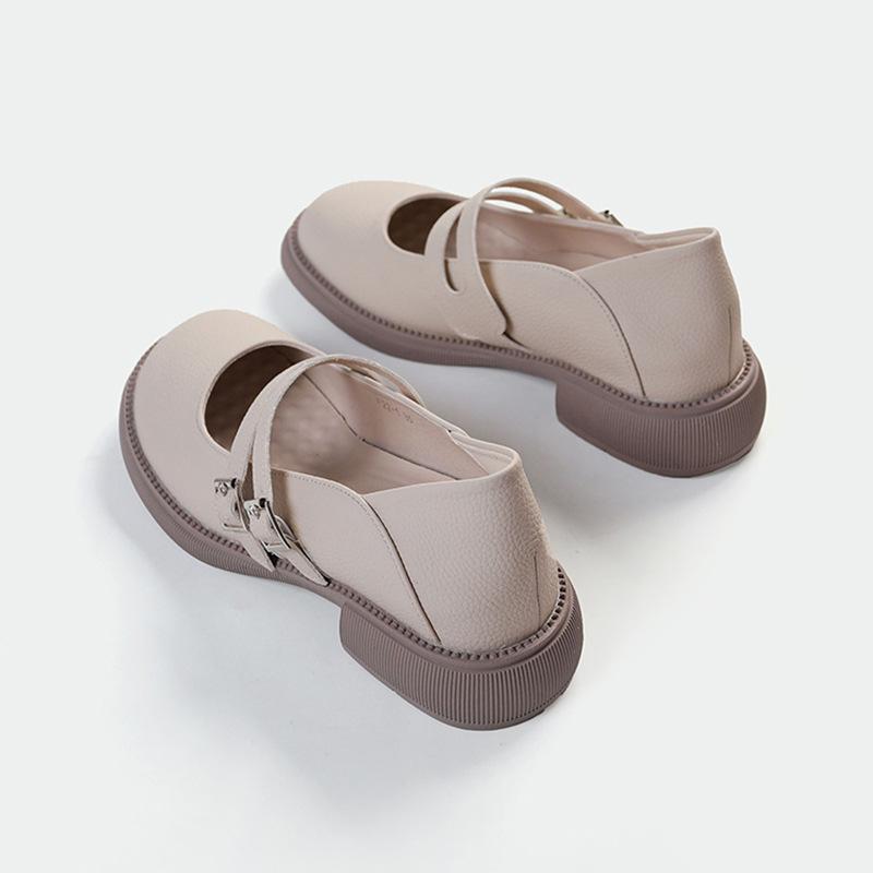 2025 new French Mary Jane shoes inner height increase women's shoes small size 313233 single shoes British style platform small leather shoes
