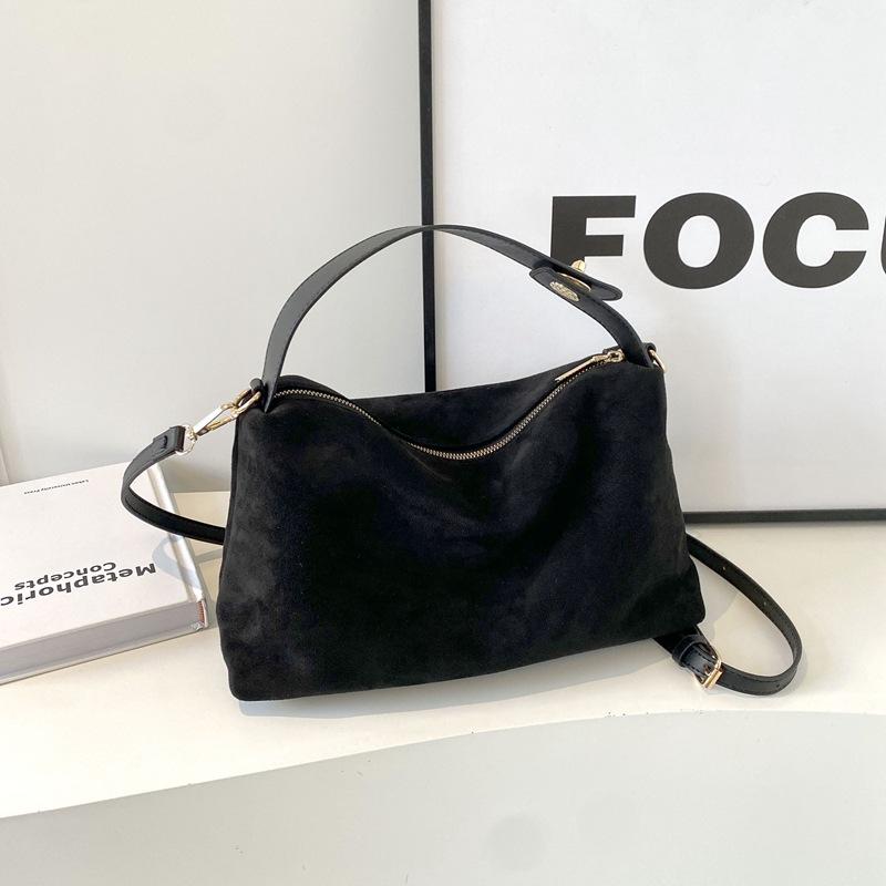 Women PU Leather Hobo Shoulder Crossbody Bag, Metal Turn Lock Zipper Handbag, Vintage Soft Purse For Autumn Daily Commute