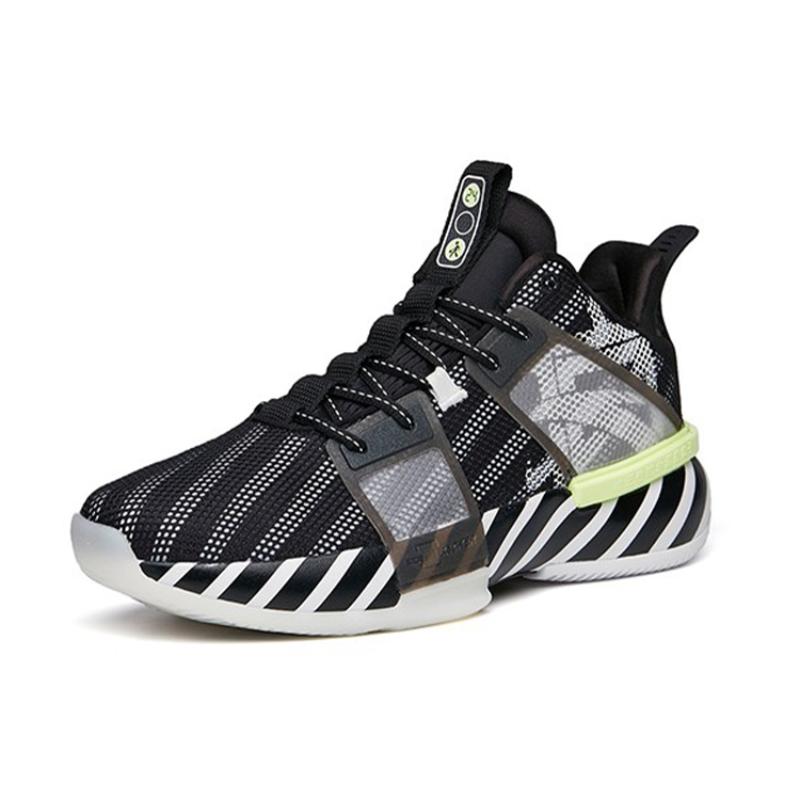 ANTA Impact 1 Basketball Shoes Men's Mid top Black/Anta White Sneakers 112131605-5