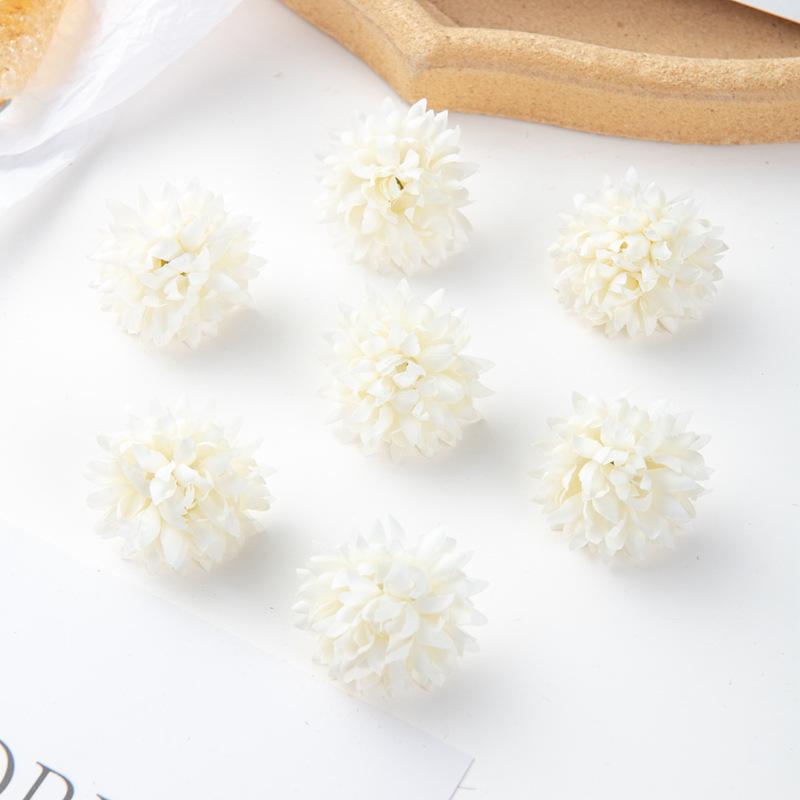 10PCS Artificial Chrysanthemum Pompom Flowers Realistic Faux Silk Floral Bouquet for DIY Hair Clips Shoes and Straw Hat Decor