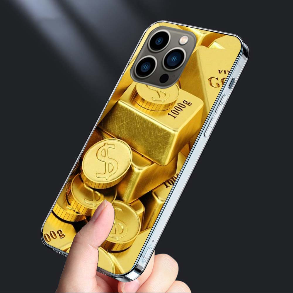Gold Bar Wealth and Finance Phone Case For Iphone 16E 15 Pro 14 Plus 17E 16 17 Pro Max Air 11 12 13 Mini Shockproof Capa Cute