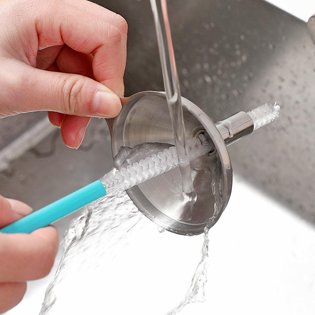 מברשת ניקוי לבקבוקי קש רב-תכליתית פלדת אל-חלד מברשות מטבח שורש לוטוס כוס מים Q7T1