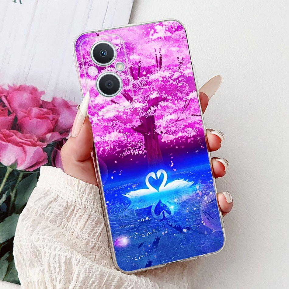 For OPPO Reno7 Z 5G / Reno8 Z 5G Elegant Floral Butterfly Phone Case For Oppo Reno 7Z 8Z 5G Soft Silicone TPU Cases