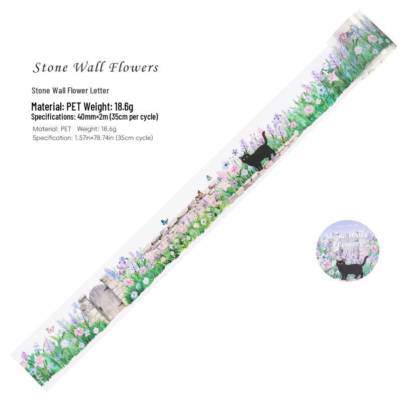 Walking Towards the Sea of Flowers: Sugar Poetry PET Tape - Floral Decorative Collage for Journals (6 Styles)