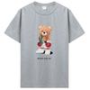 Strong Boxer Teddy Bear Never Give Up Print Men T-shirt Summer Short Sleeve Cotton Basic Tops Tees  TShirt Streetwear Clothes