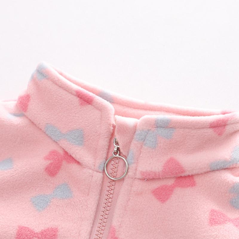 Dětská 0-5 let fleecová bunda pro kluky a dívky jarní a podzimní kabát s dlouhým rukávem