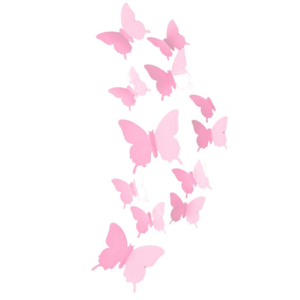RSINC Light Pink 3D Butterflies Wall Sticker 1 Combo of 12 Piece (13 Cm X 15 Cm) B076X4SM1G