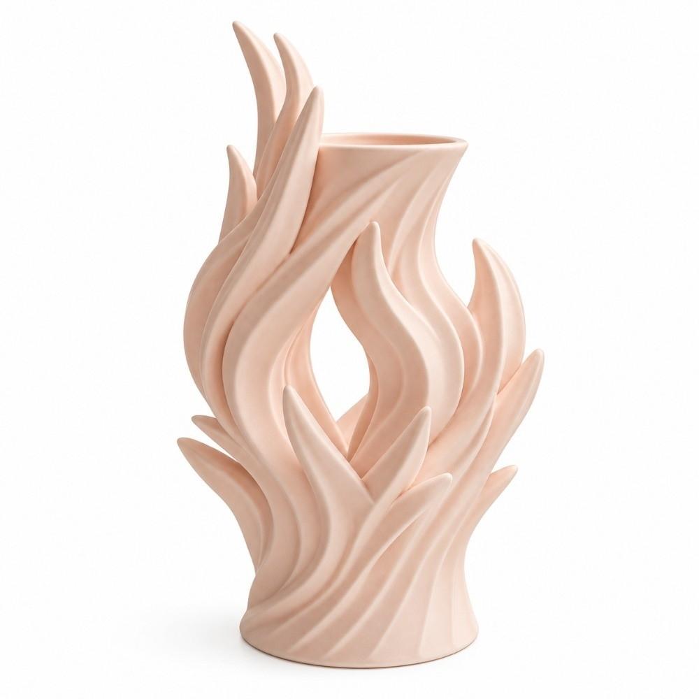 Twisted Wave Artistic Flame Vase Hollow Out Flower Container Irregular Vase Home Decor