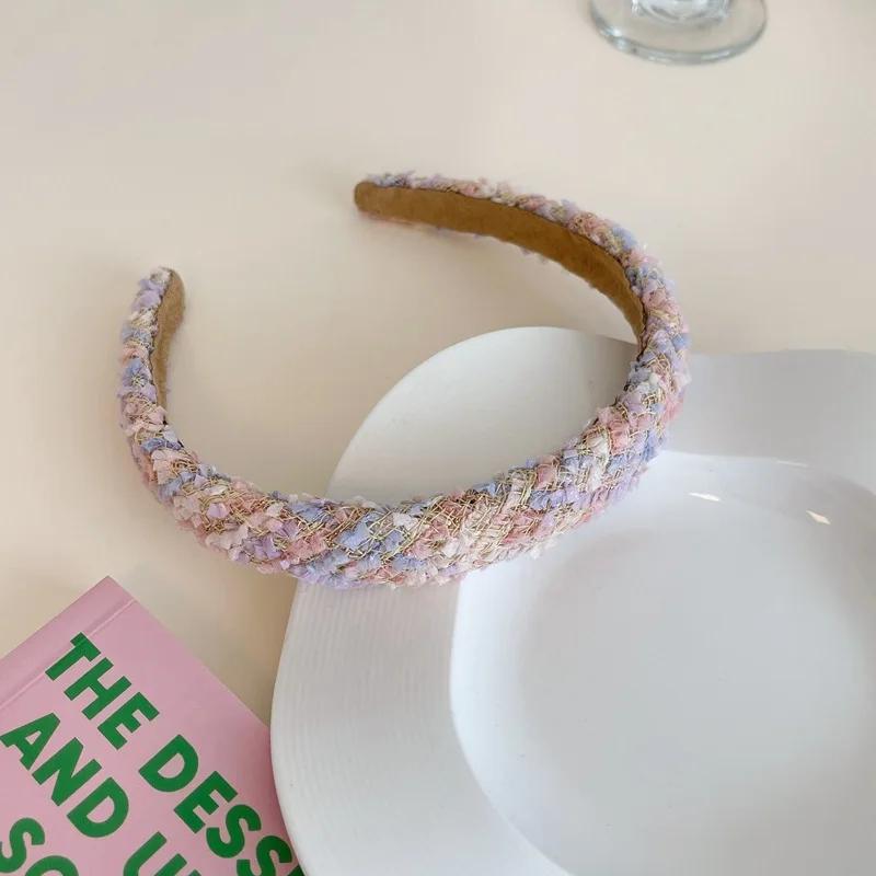 Bentițe Tweed Seria Roz Romantic Stil Francez Bentițe Subțiri Dulci pentru Păr Accesorii de Păr de Modă pentru Petrecere