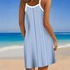 Vestito da Spiaggia da Donna Mini Abito Strisce Verticali Stampa Casual Moderno Senza Maniche Vestibilità Larga Esterno Quotidiano Estivo
