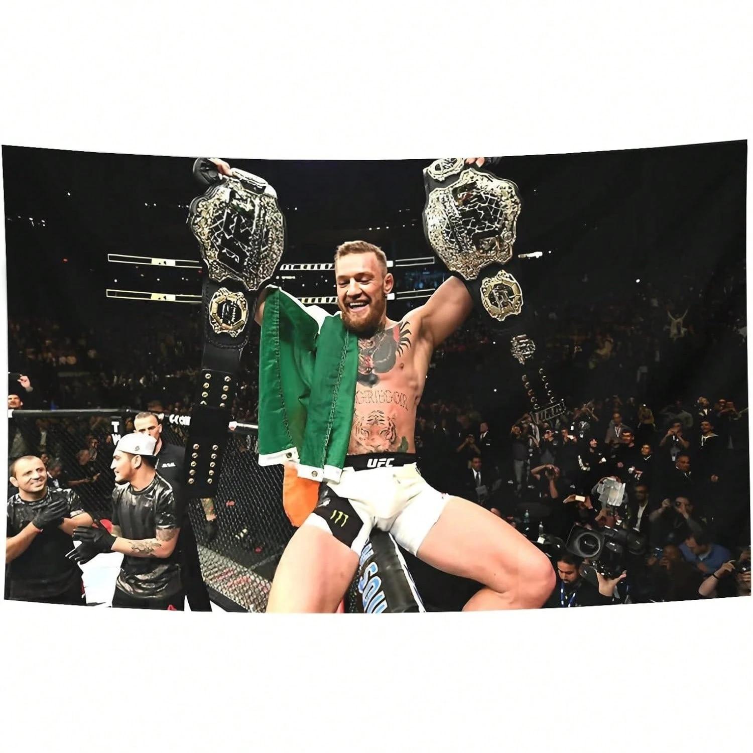 Jmg Household Supplies Unisex Conor Mcgregor Boxing Flag Funny Poster Durable Man Cave Wall Hanging Decor Tapestry For Room Art Background