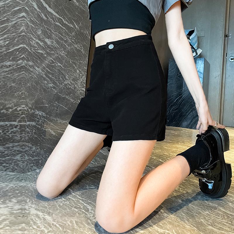 

Retro Spicy Girl High Waist Denim Shorts - Women s Summer Slimming Wide-Leg Hot Pants with Pockets and Zippers 3XL [Recommended 140-160 lbs]
