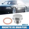Vehicle Engine Magnetic Oil Drain Plug M20x15 Stainless Steel W Copper Washer