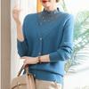 Women's Fleece Sweater Thick Loose Fake Two-Piece Knitted Pullover Sweater Rhinestone Soft Warm Flocked Knit Top Autumn Winter