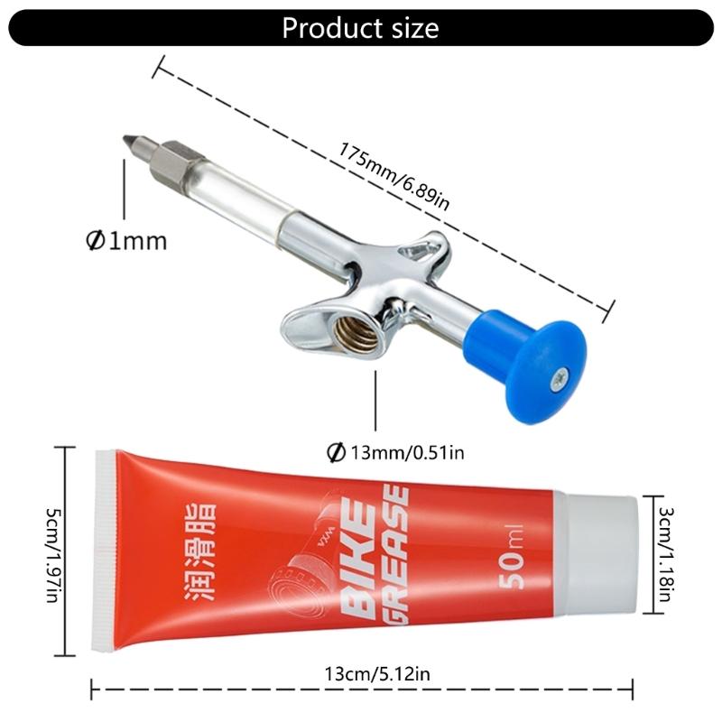 Plastic & Metal Grease Injector Applicator Tool Suitable for Easy Bicycles Bearing Maintenance Smooth Cycling Experience