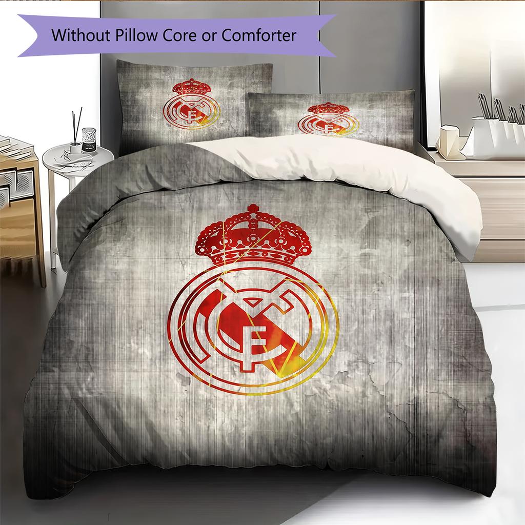 Madrid teamlogo Patroon Beddengoed Huisdecoratie Verjaardagscadeau (1 dekbedovertrek + 2 kussenslopen, zonder binnenkussen)