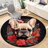 1pc French Bulldog Chair Carpet for Office, Round Non Slip Durable Large Size Office Carpet, Suitable for Office